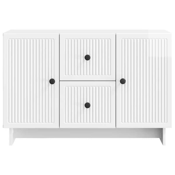 Maison Exclusive - Hvid glans buffet 89 x 34,5 x 60 cm Ingeniørtræ