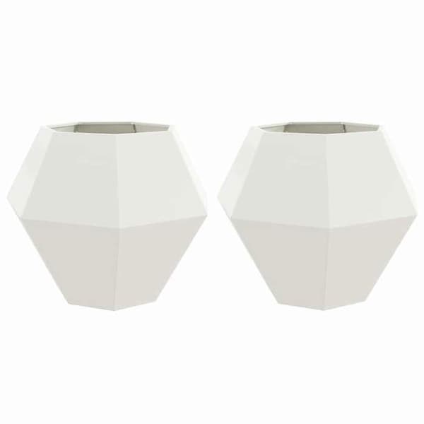 Maison Exclusive - Jardinière 2 st Vit 100 x 100 x 80 cm Stål