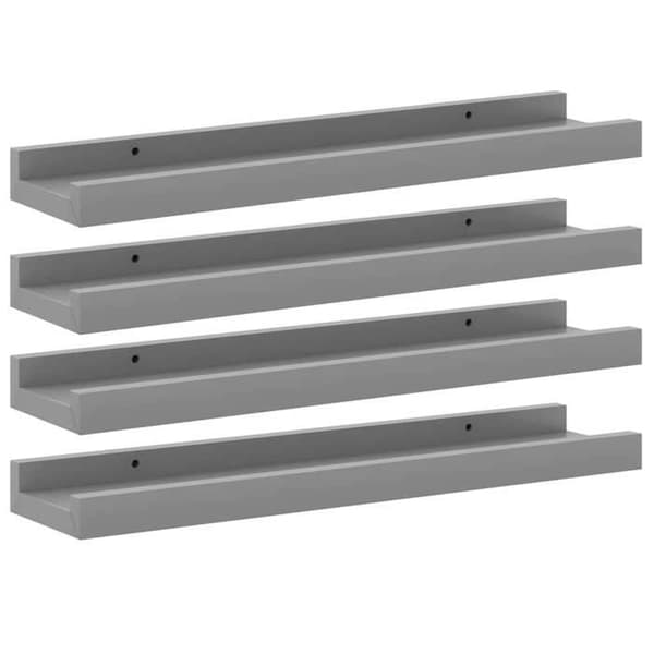 Maison Exclusive - Seinähyllyt 4 kpl Harmaa 40x9x3 cm