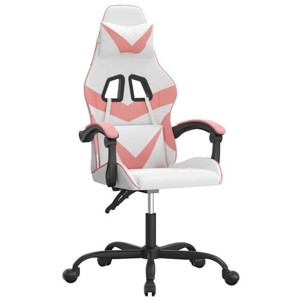 Maison Exclusive - Spelstol Vit och rosa Konstläder