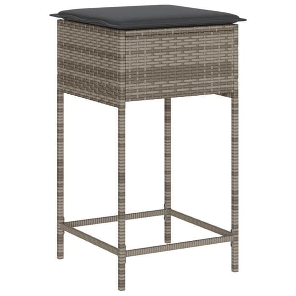 Maison Exclusive - Havebar sæt 7 dele med grå puder i poly rattan