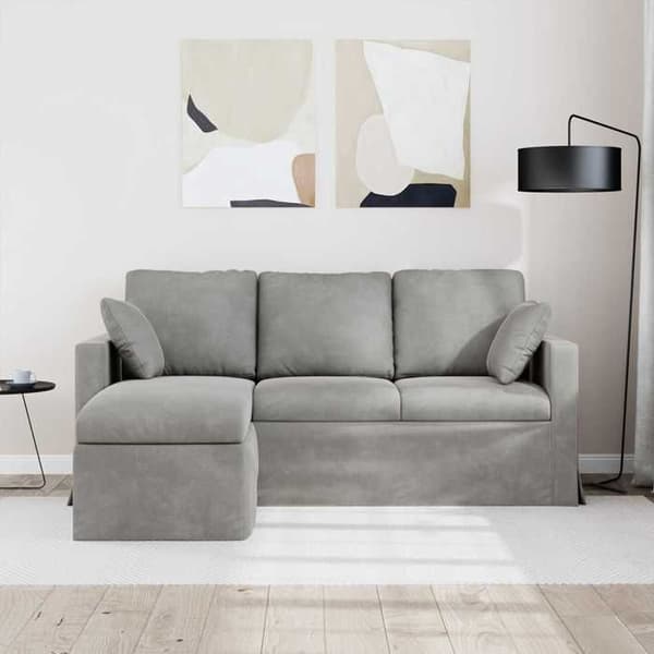 Maison Exclusive - Vaaleanharmaa sohva 178 x 134 x 80 cm samettia