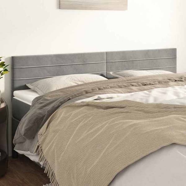 Hovedgærde - EKSKLUSIV HUS - 160 cm - Velour - Lys grå - Højdejusterbar Ljusgrått