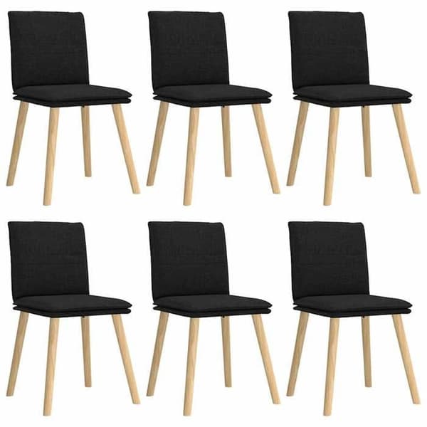 Maison Exclusive - Spisestole sæt af 6 sort stof