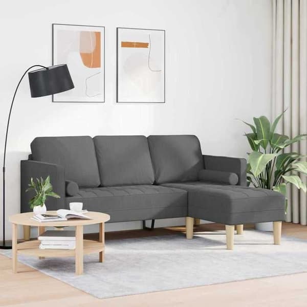 Modulärt soffset - EXKLUSIV HEM - 173 x 131 x 67 cm - Mörkgrå - Andningsbart polyester - Träram Mörkgrå