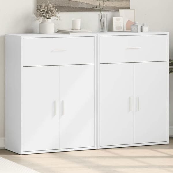 Maison Exclusive - Buffet 2 stk hvid 60x30x84 cm ingeniørtræ Vit