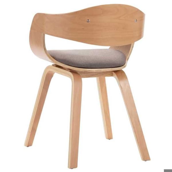 Maison Exclusive - Matstolar set om 2 böjd trä och taupe tyg Mol