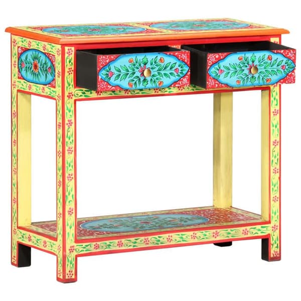 Maison Exclusive - Håndmalet konsolbord 80x35x75 cm Mango træ Gul