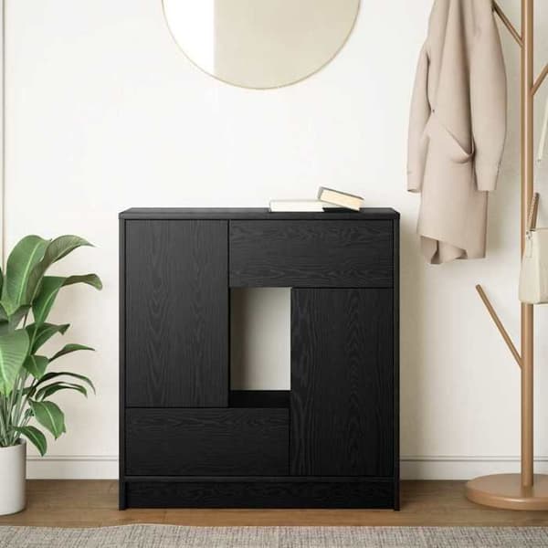Maison Exclusive - Buffet med skuffer og døre i sort eg 70,5x34x74,5 cm
