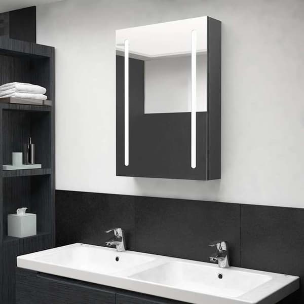Maison Exclusive - LED-peilikaappi harmaa 50x13x70 cm