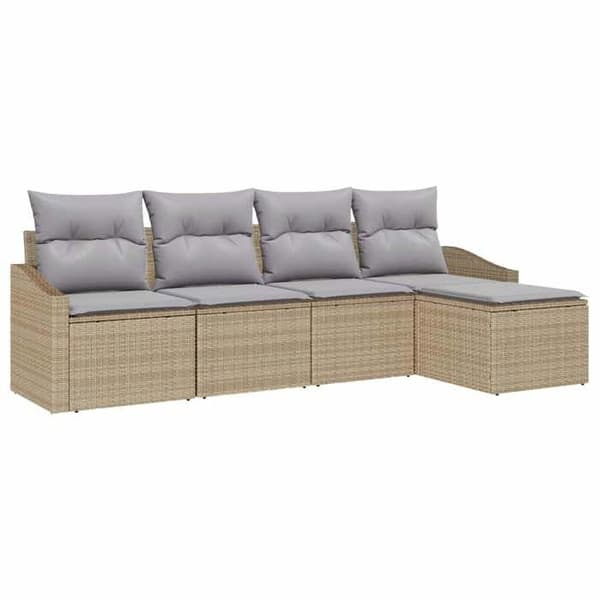 Maison Exclusive - Sæt af 5 pc Sofaer Beige og Lys Grå polyrotin