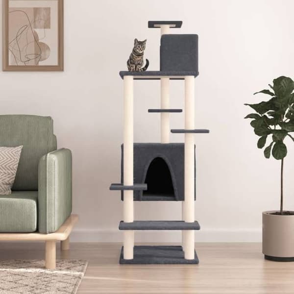 Maison Exclusive - Kattekradsetræ med sisal kløer Mørkegrå 154 cm