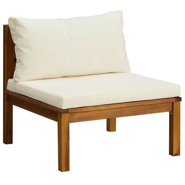 Maison Exclusive - Sæt af 2 sofaer og puder i cremehvid solid akacietræ