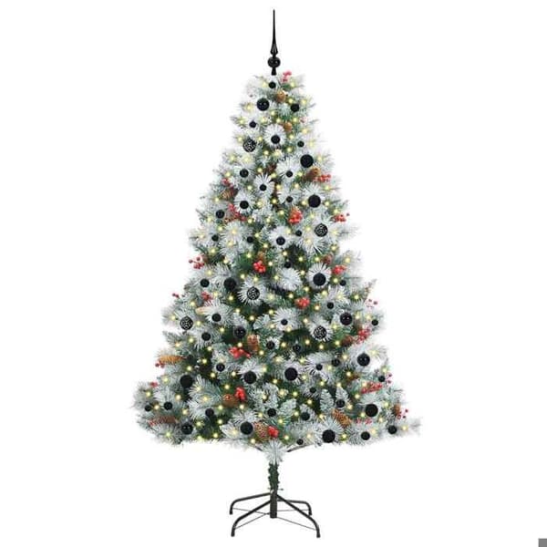 Maison Exclusive - Vihreä ja valkoinen joulukuusi 210 cm