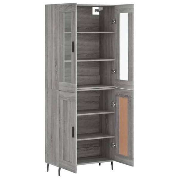 Maison Exclusive - Buffé hög Sonoma grå 69,5x34x180 cm Ingenjörsträ