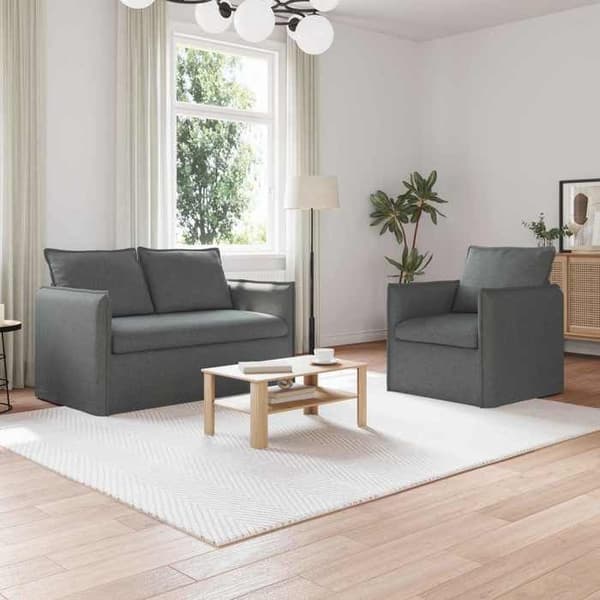 Sofa - MAISON EXCLUSIVE - Sæt med 2 dele - Mørkegrå - Stof - Modulært design Mörkgrå