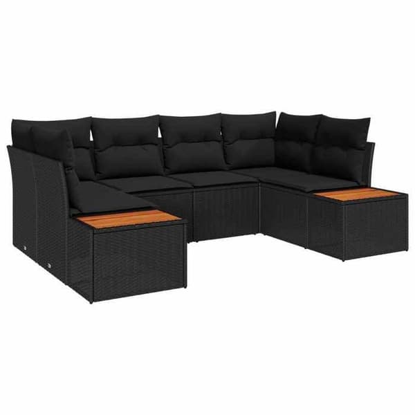 Maison Exclusive - 6 hengen puutarhakalustesarja 6 kpl Musta Svart