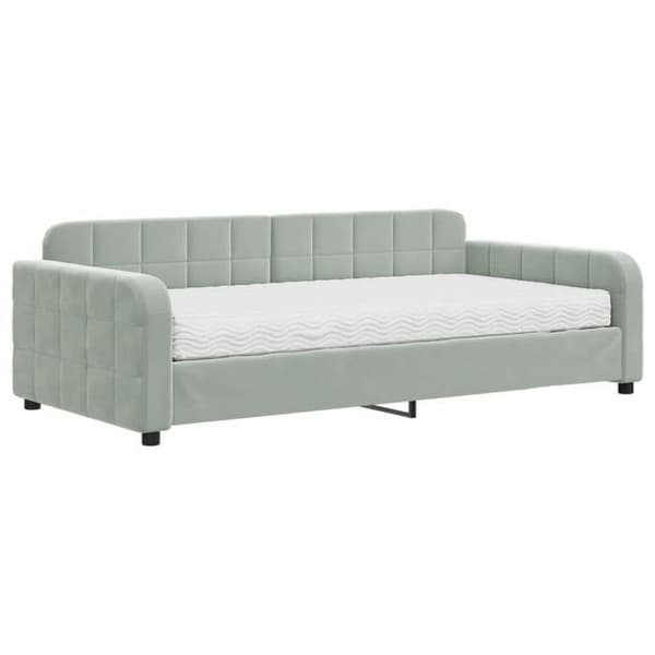 Maison Exclusive - Dagbädd med ljusgrå madrass 100x200 cm sammet