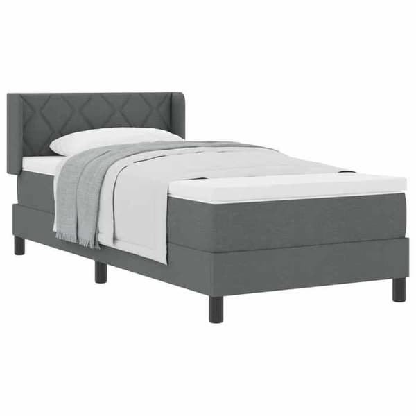 Sengestel med madras - EKSKLUSIV HUS - Moderne boxspring seng - Mørkegrå - 200 x 100 cm - Justerbar hovedgærde Mörkgrå