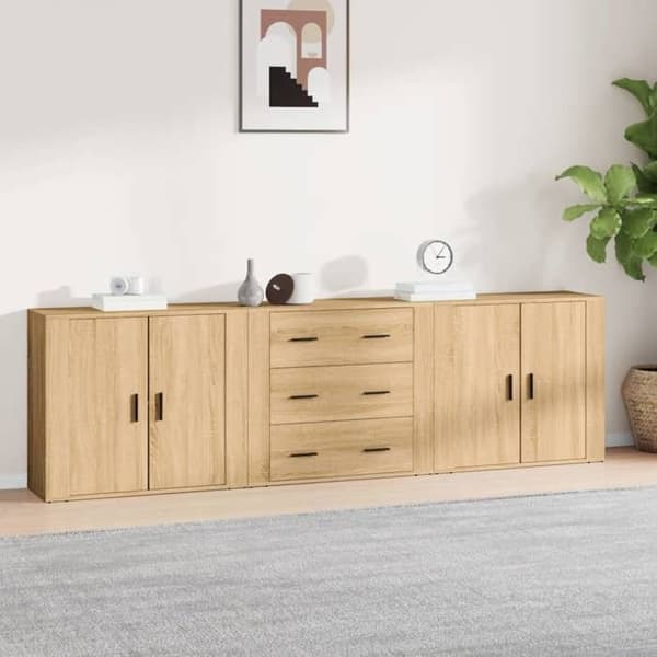 Maison Exclusive - 3 stk. Buffet Sonoma Eg Ingeniørtræ