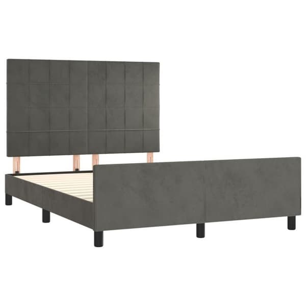 Maison Exclusive - Sängram utan madrass mörkgrå 140x190 cm sammet