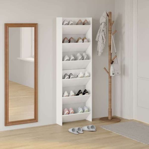 Vægskohylder - EKSKLUSIV HUS - 2 stk - Hvid - Spånplade - 60x18x90 cm Vit
