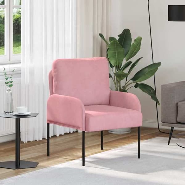 Soffa - EXKLUSIVT HEM - Med kudde 55cm - Rosa - Polyesteröverdrag - Metallben Ros