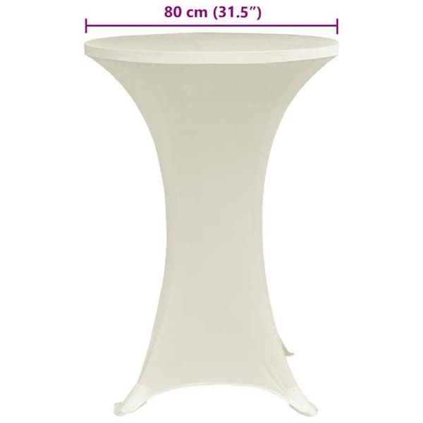 Maison Exclusive - Elastiska bordsöverdrag Ø 80 cm Creme 4 st