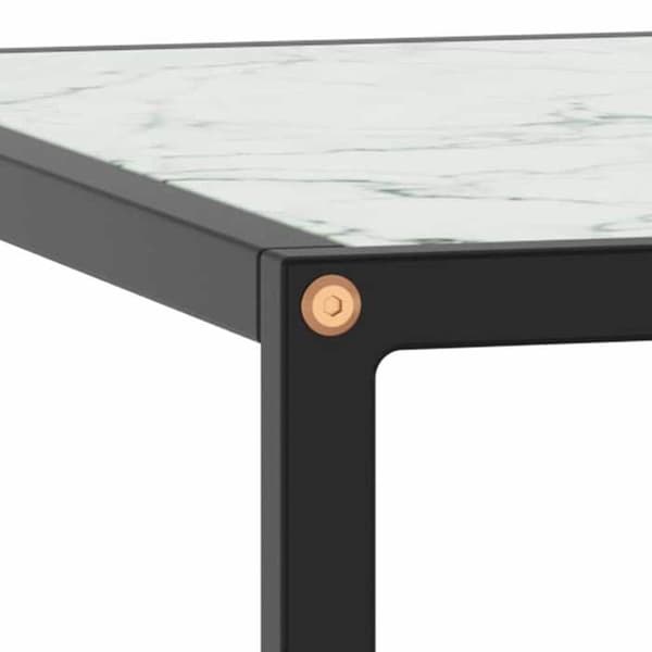 Maison Exclusive - Svart soffbord med vit marmor glas 80x80x35 cm