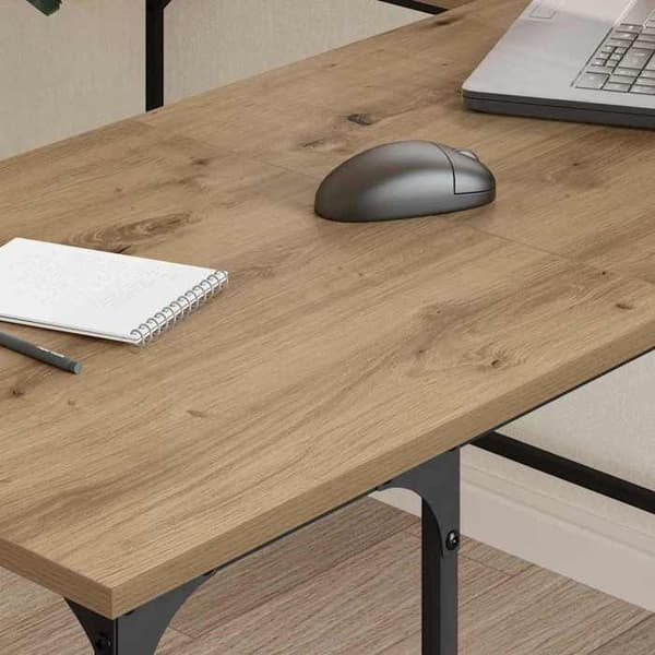 Maison Exclusive - Håndlavet egetræskontor 139 x 139 x 75 cm Ingeniørtræ