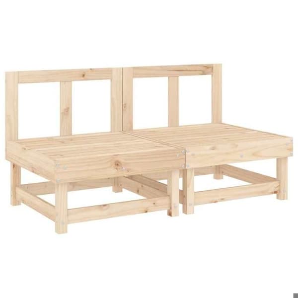 Maison Exclusive - Centrala soffor med kuddar 2 st massiv furu