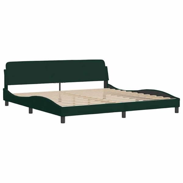 Maison Exclusive - Sängram utan madrass Hanko mörkgrön 200x200 cm sammet