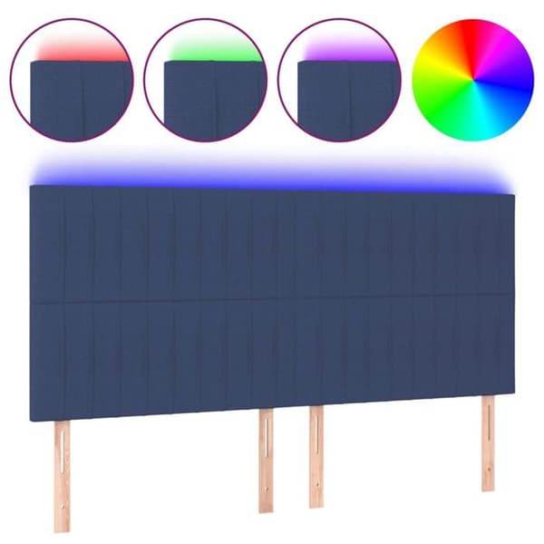Maison Exclusive - LED Hovedgærde Blå 160x5x118/128 cm Stof Blå