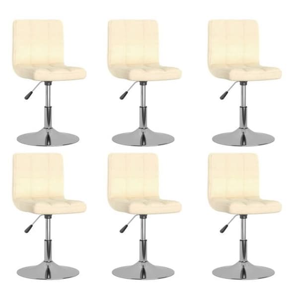 Maison Exclusive - Snurrande matstolar set om 6 Creme Tyg