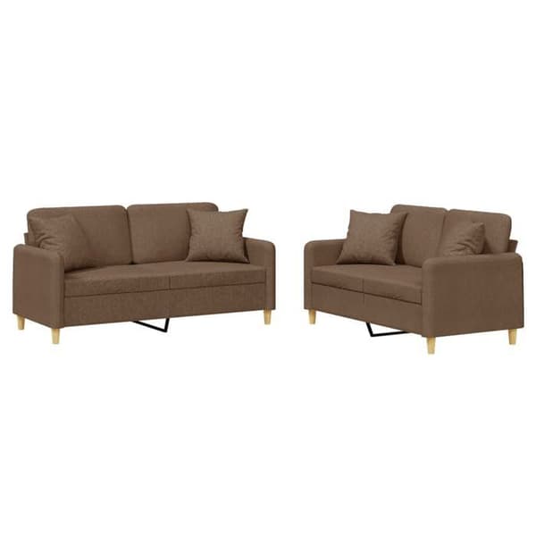 Maison Exclusive - Sæt af 2 sofaer med brune stofpuder