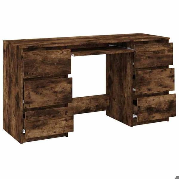Maison Exclusive - Kontor i røget eg 140x50x77 cm Ingeniørtræ