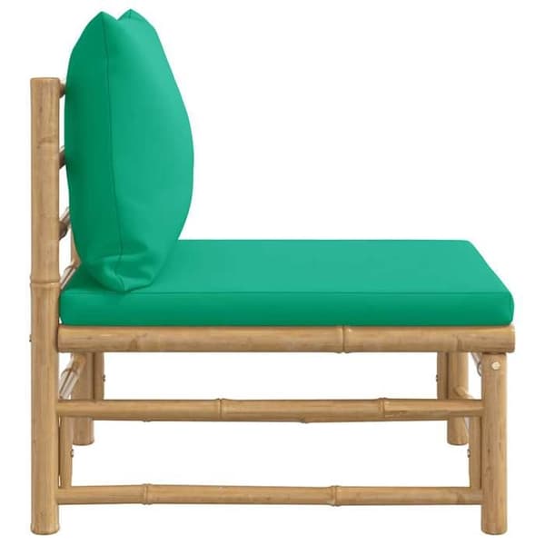Central have-sofa - EKSKLUSIVT HUS - Central model - bæredygtig bambus - polstrede puder - modulært design Bambu grön