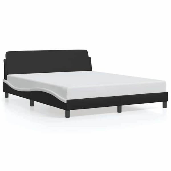 Maison Exclusive - Sängram Dover svart och vit 152x203 cm konstläder