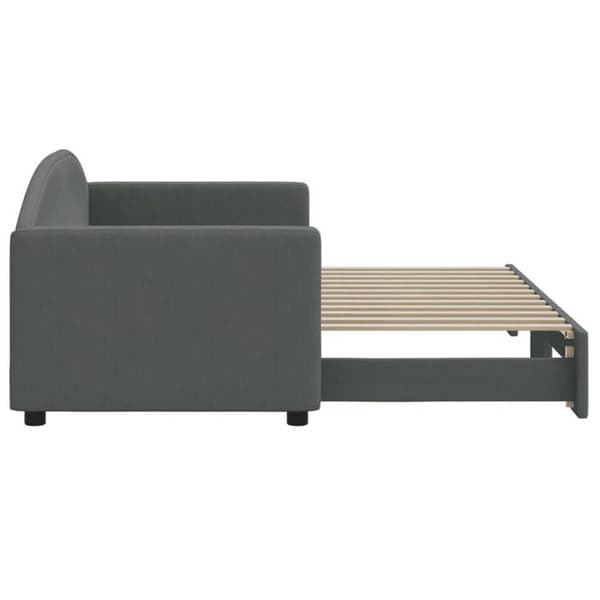 Maison Exclusive - Dagbädd med utdragssäng utan madrass grå mörk 80x200 cm mörkgrå