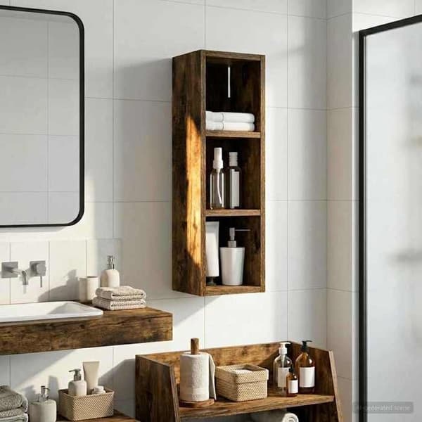 Maison Exclusive - Vægskab til badeværelse Røget Eg 20 x 16 x 62,5 cm