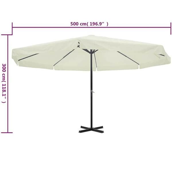 Maison Exclusive - Hvid Aluminium Parasol 500 cm