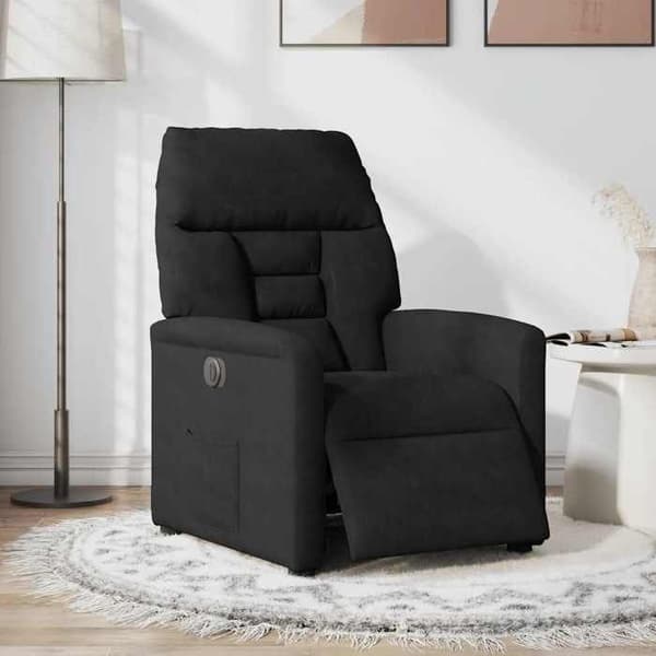 Maison Exclusive - Elektrisk lænestol i sort mikrofiber