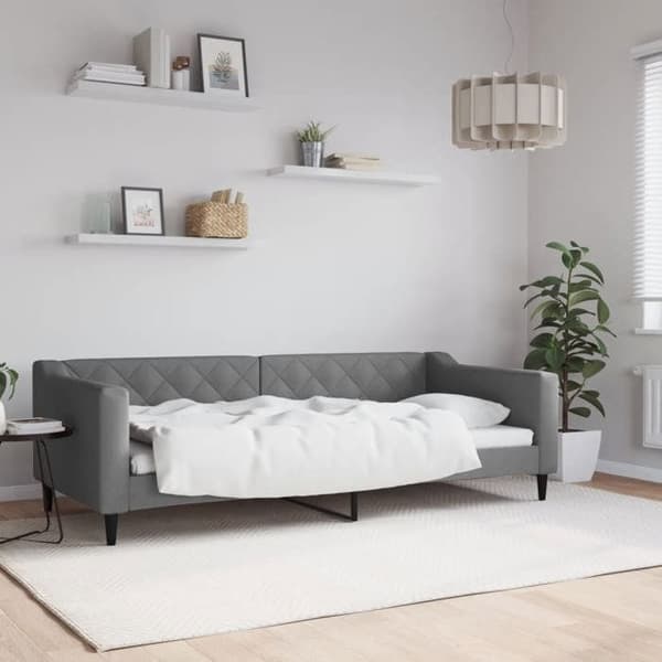 Maison Exclusive - Sängsoffa utan madrass mörkgrå 90x200 cm tyg