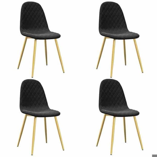 Maison Exclusive - Matstolar set om 4 Svart Sammet
