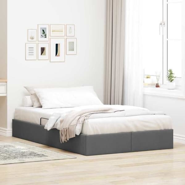 Maison Exclusive - Mörkgrå ottoman sängram 120 x 200 cm tyg