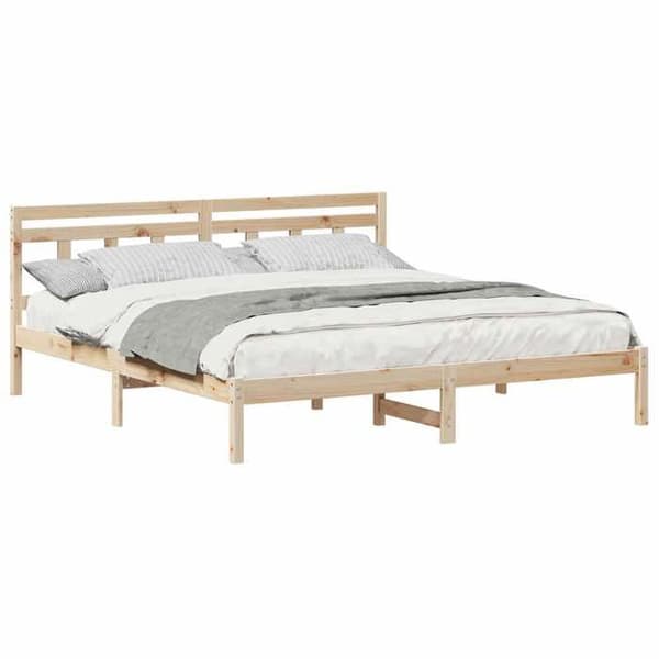 Maison Exclusive - Sängram Brun 200 x 200 cm Massivt trä