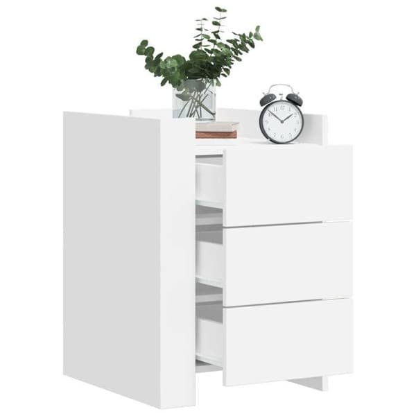 Maison Exclusive - Sängbord vit 45x50x65 cm ingenjörsträ
