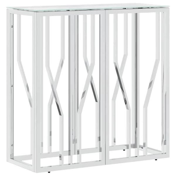 Bordkonsol - MAISON EXCLUSIVE - 70x30x70 cm - Rustfrit stål - Glasplade - Grå