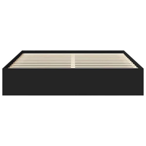 Sengestel - EKSKLUSIV HUS - 200x200 cm - Sort - 6 rum - Krydsfiner lameller Svart
