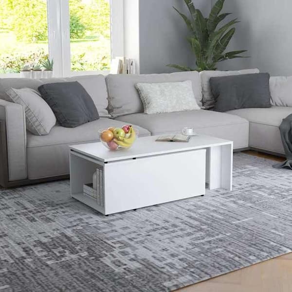 Bord - EKSKLUSIV HUS - 150 x 50 x 35 cm - Hvid - Ingeniørtræ - Rektangulær Vit